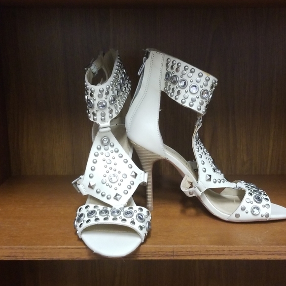 Aldo Shoes - Aldo Cream Studded leather heels